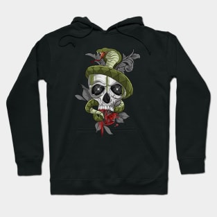 Snake Skull with Rose Hoodie